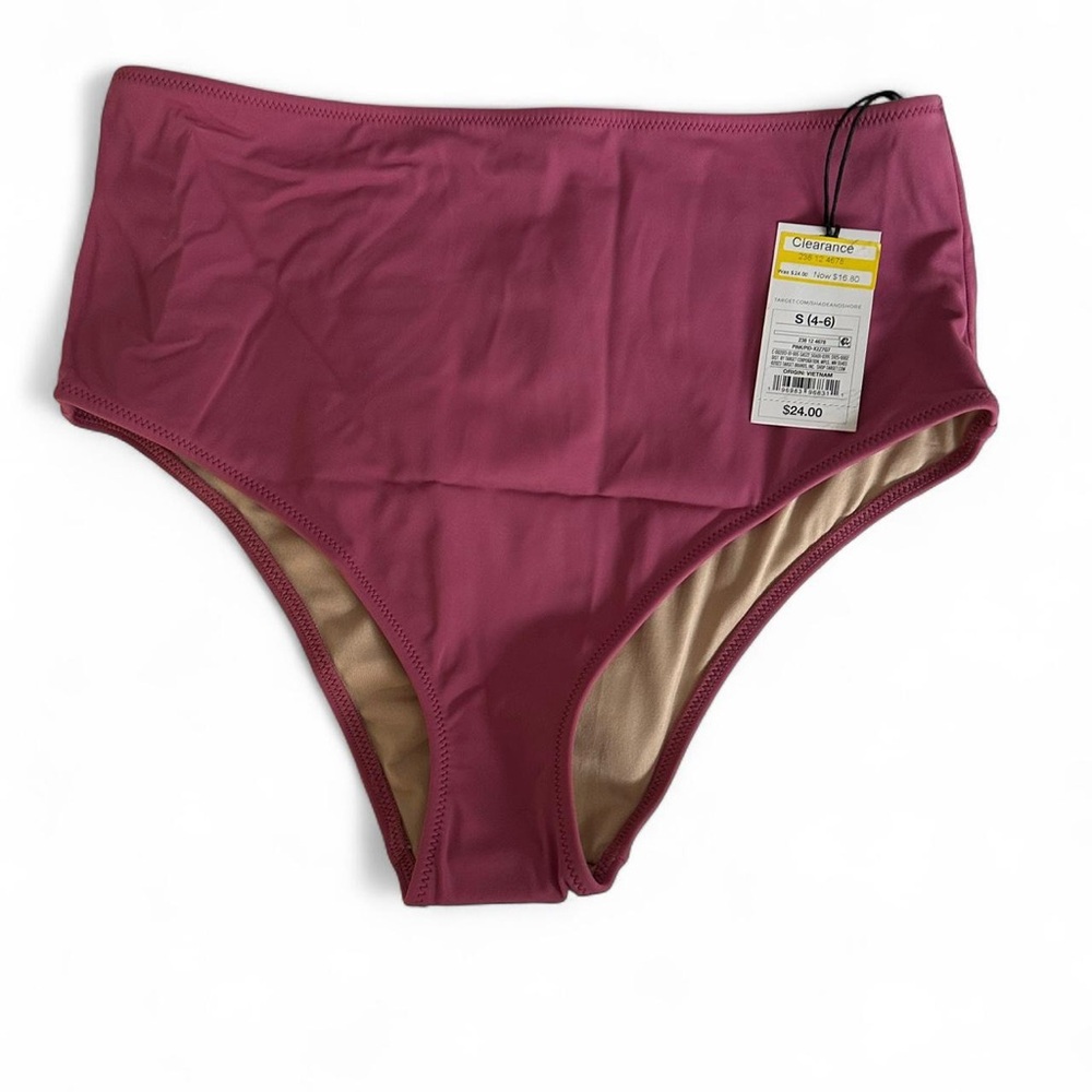 Women's Mauve High-Waisted Bikini Bottom